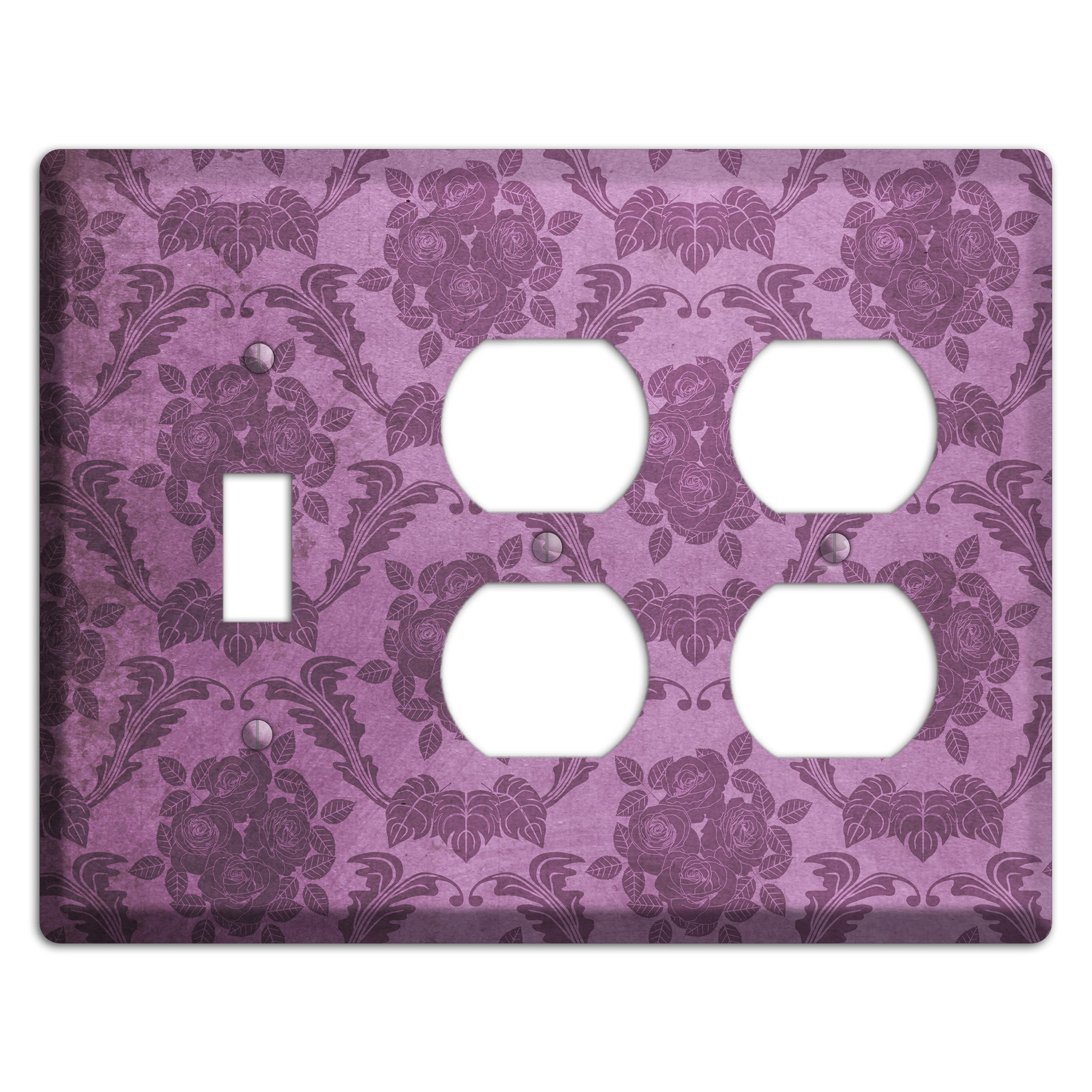 Bouquet Vintage Rose Damask Toggle / 2 Duplex Wallplate