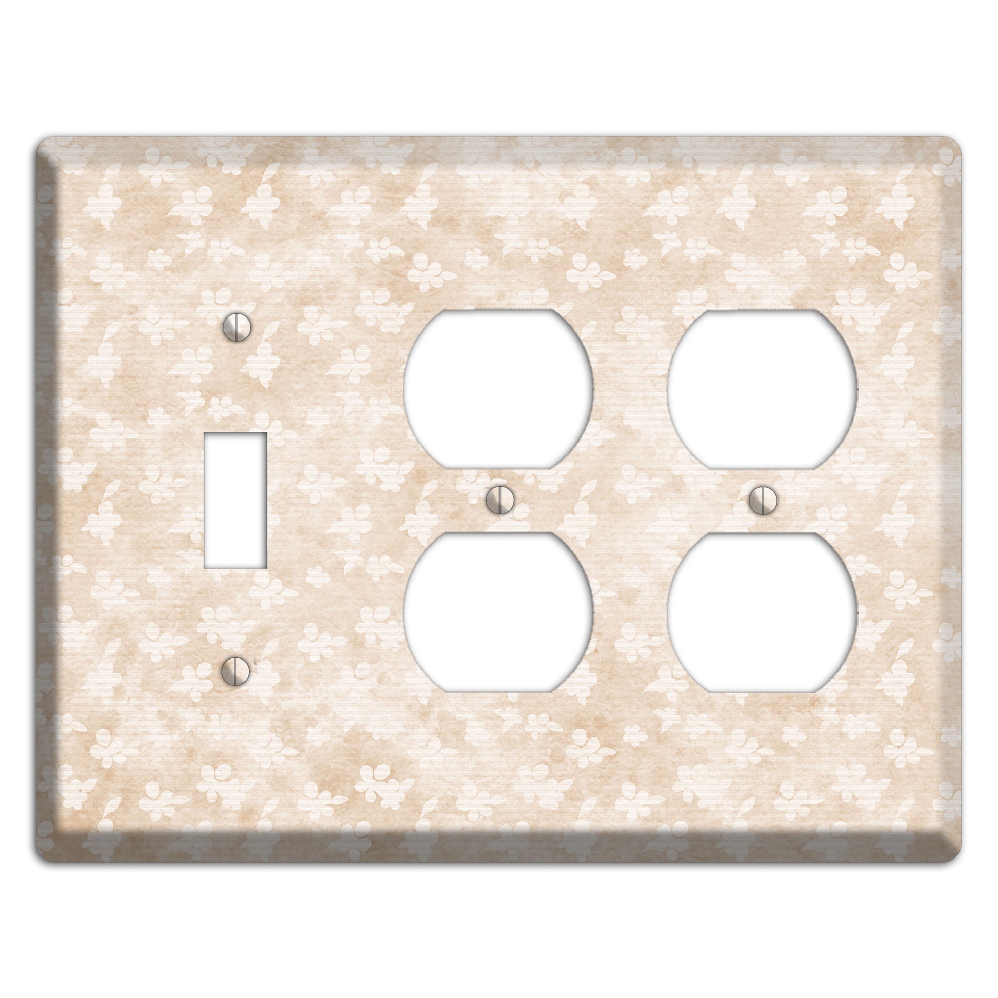 White Linen Neutral Texture Toggle / 2 Duplex Wallplate