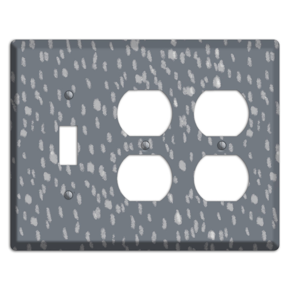 Gray and White Speckle Toggle / 2 Duplex Wallplate