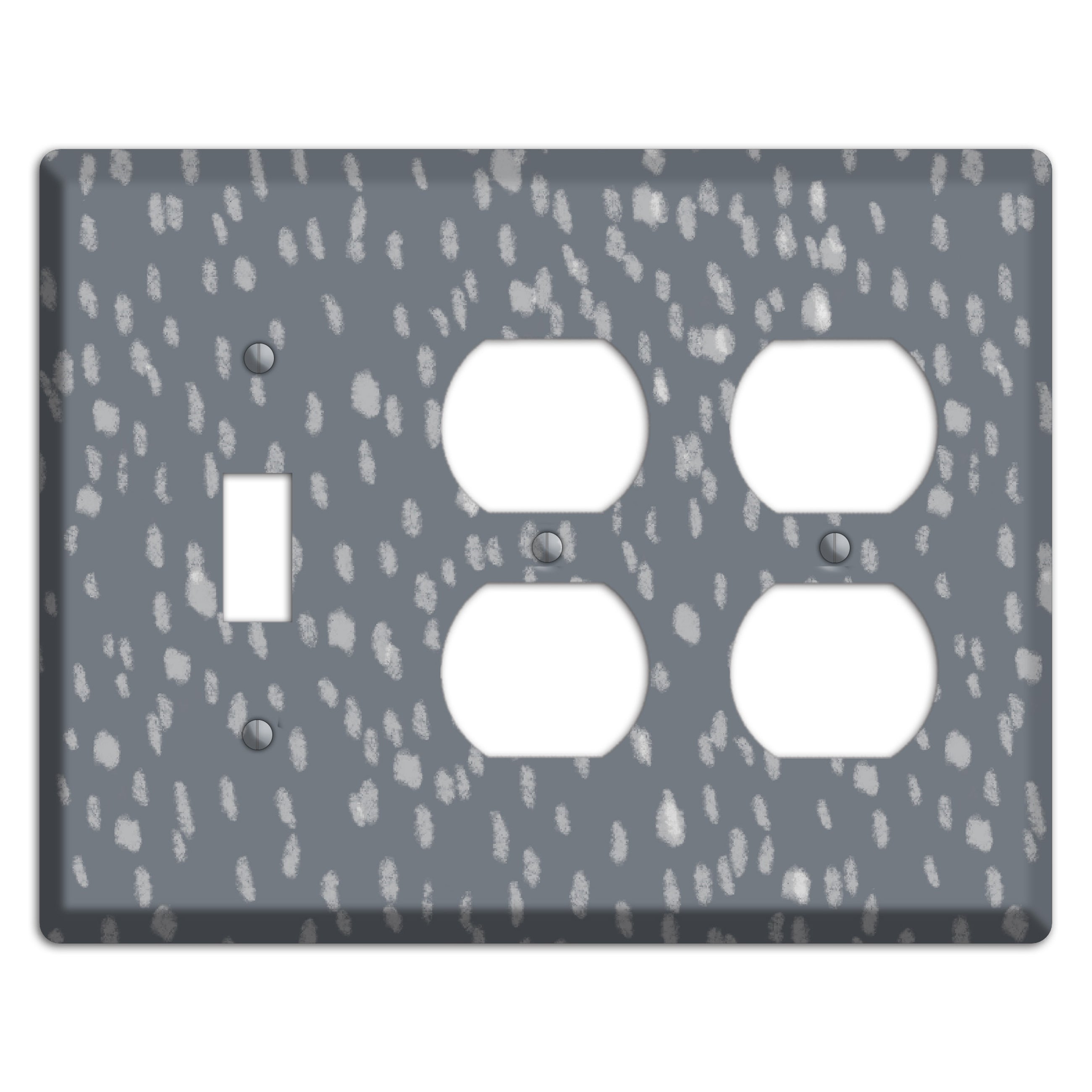 Gray and White Speckle Toggle / 2 Duplex Wallplate