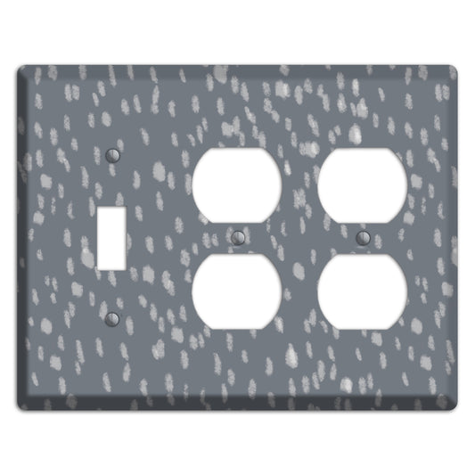 Gray and White Speckle Toggle / 2 Duplex Wallplate