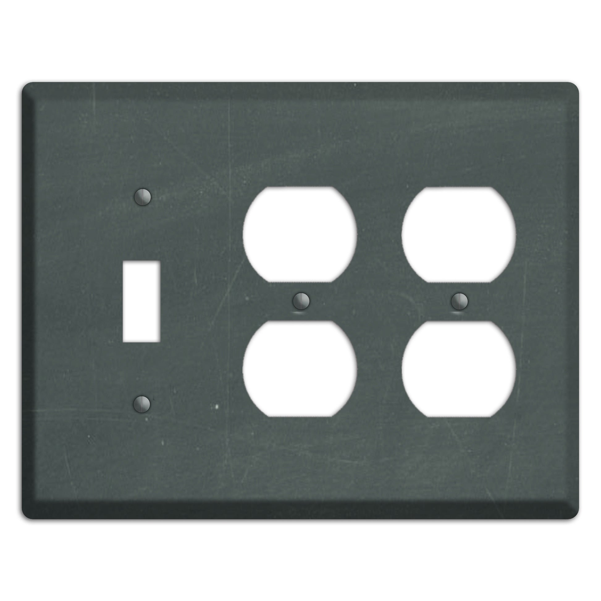 Chalk Dark Grey Toggle / 2 Duplex Wallplate