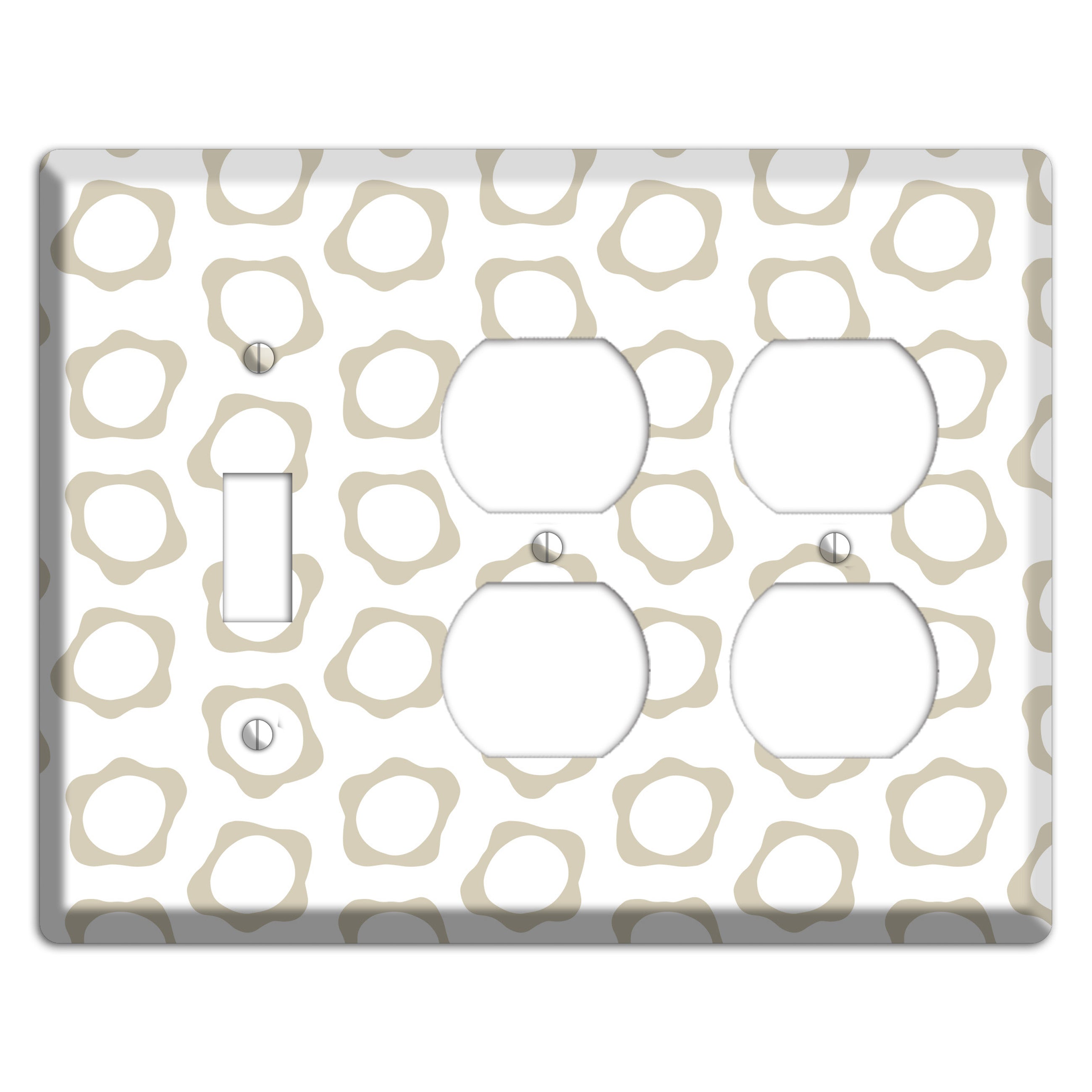 Simple Scandanavian Style X Toggle / 2 Duplex Wallplate