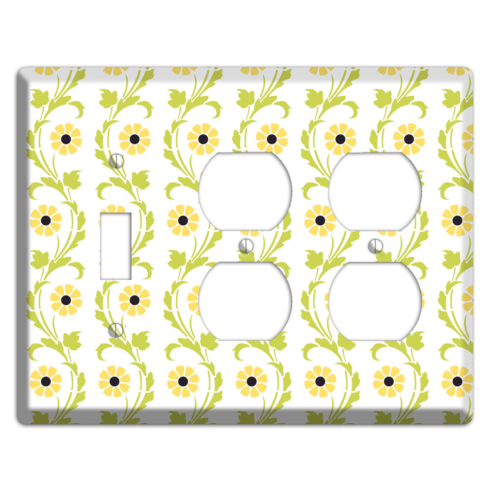 Green Vine Floral Toggle / 2 Duplex Wallplate