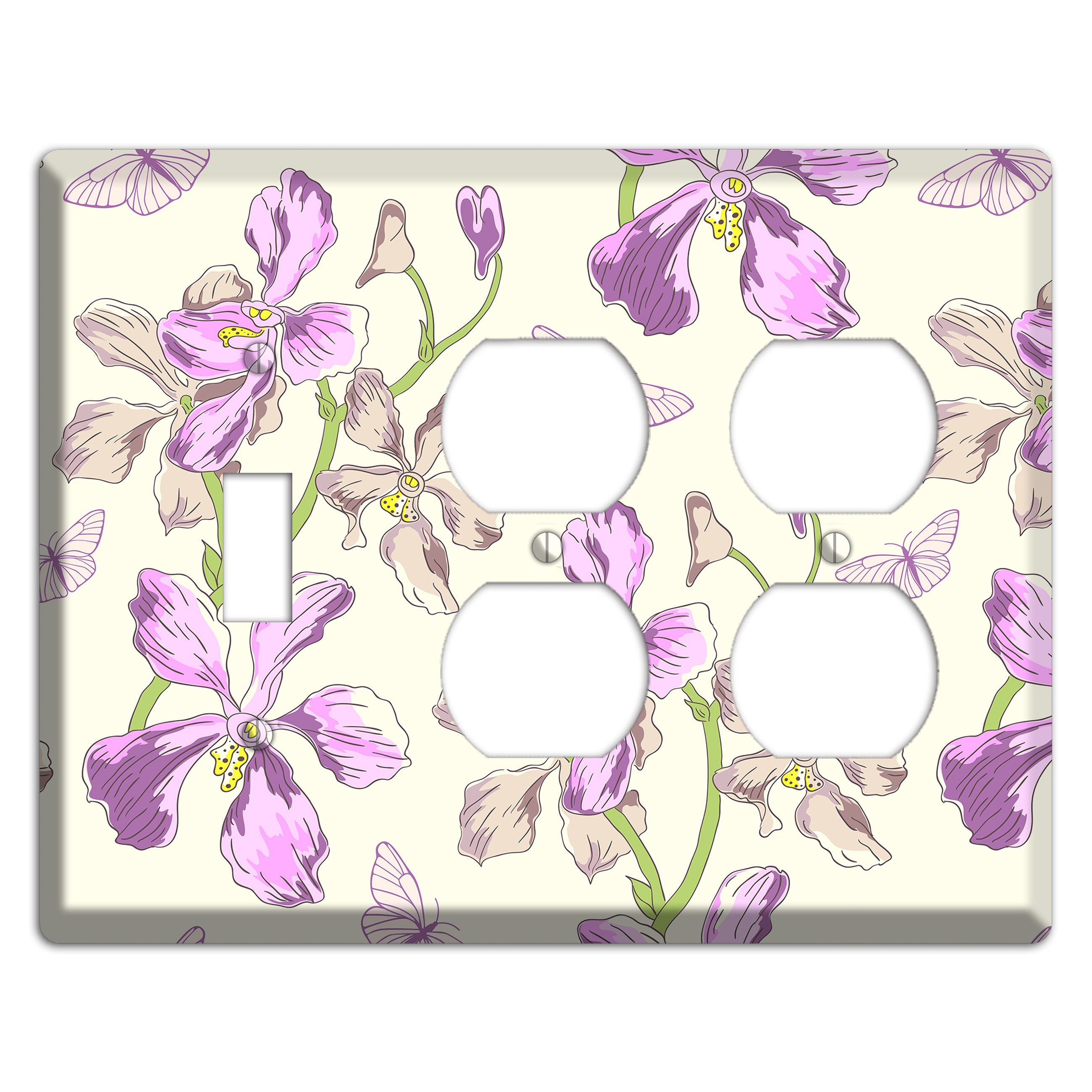 Orchid Toggle / 2 Duplex Wallplate