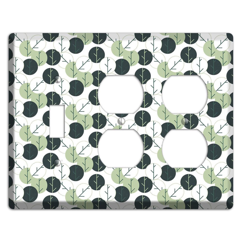 Leaves Style F Toggle / 2 Duplex Wallplate