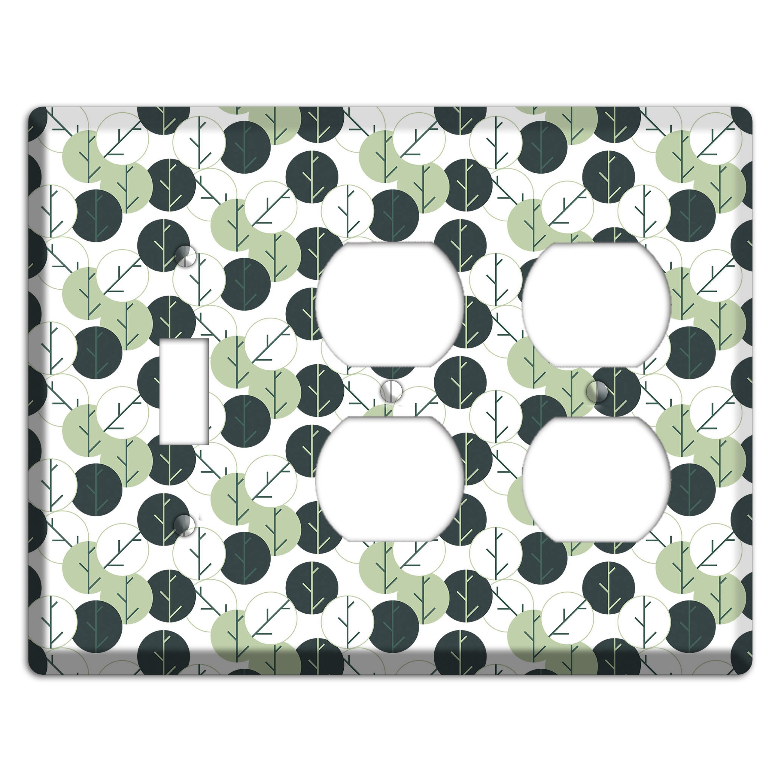 Leaves Style F Toggle / 2 Duplex Wallplate