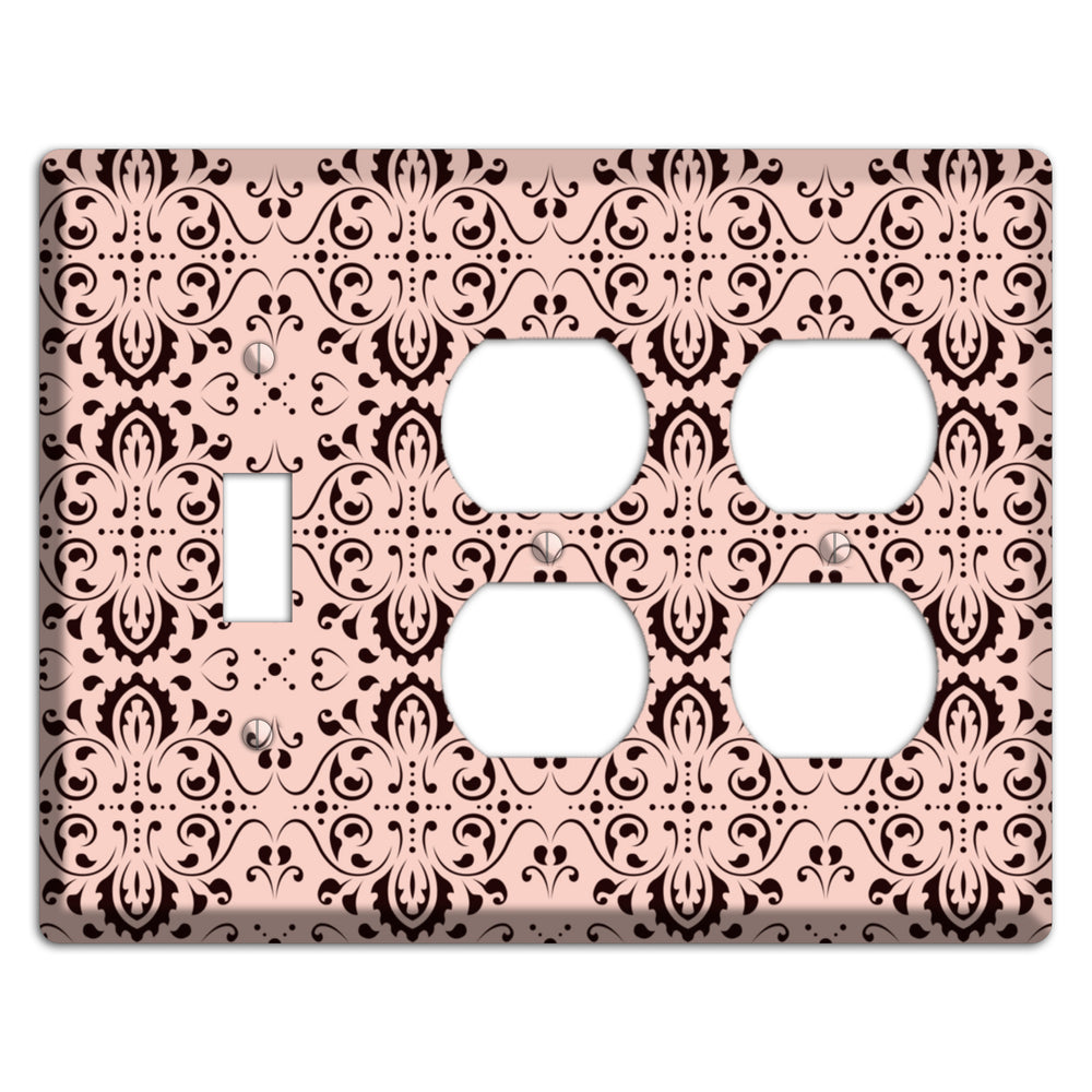 Coral Tapestry Cartouche Toggle / 2 Duplex Wallplate