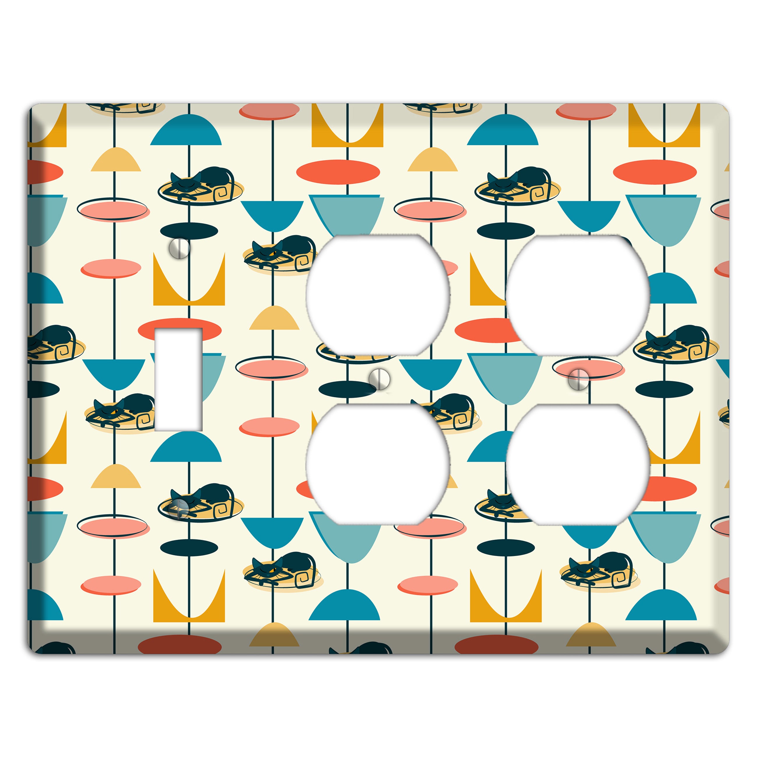 Sleeping Kitties Toggle / 2 Duplex Wallplate