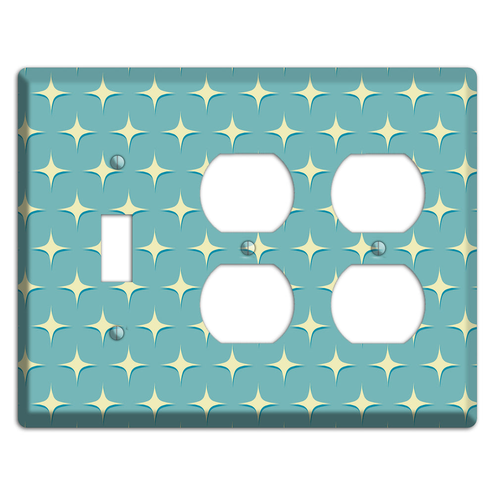 Yellow Atomic Diamond Toggle / 2 Duplex Wallplate