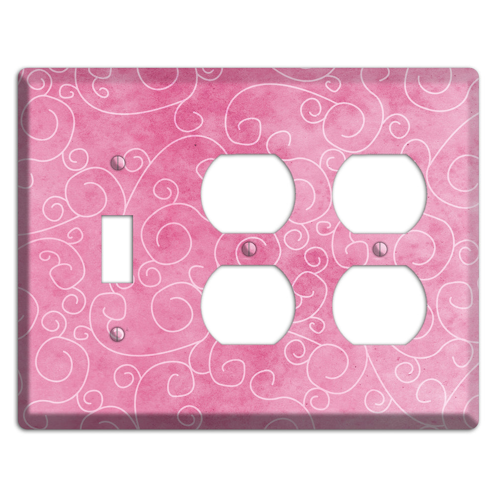 Kobi Pink Texture Toggle / 2 Duplex Wallplate