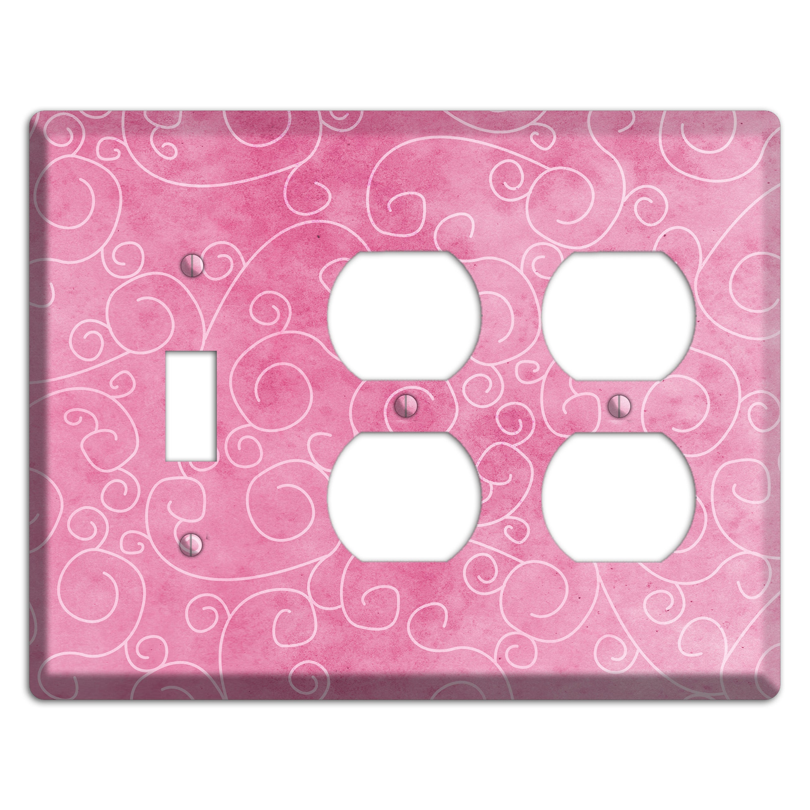 Kobi Pink Texture Toggle / 2 Duplex Wallplate
