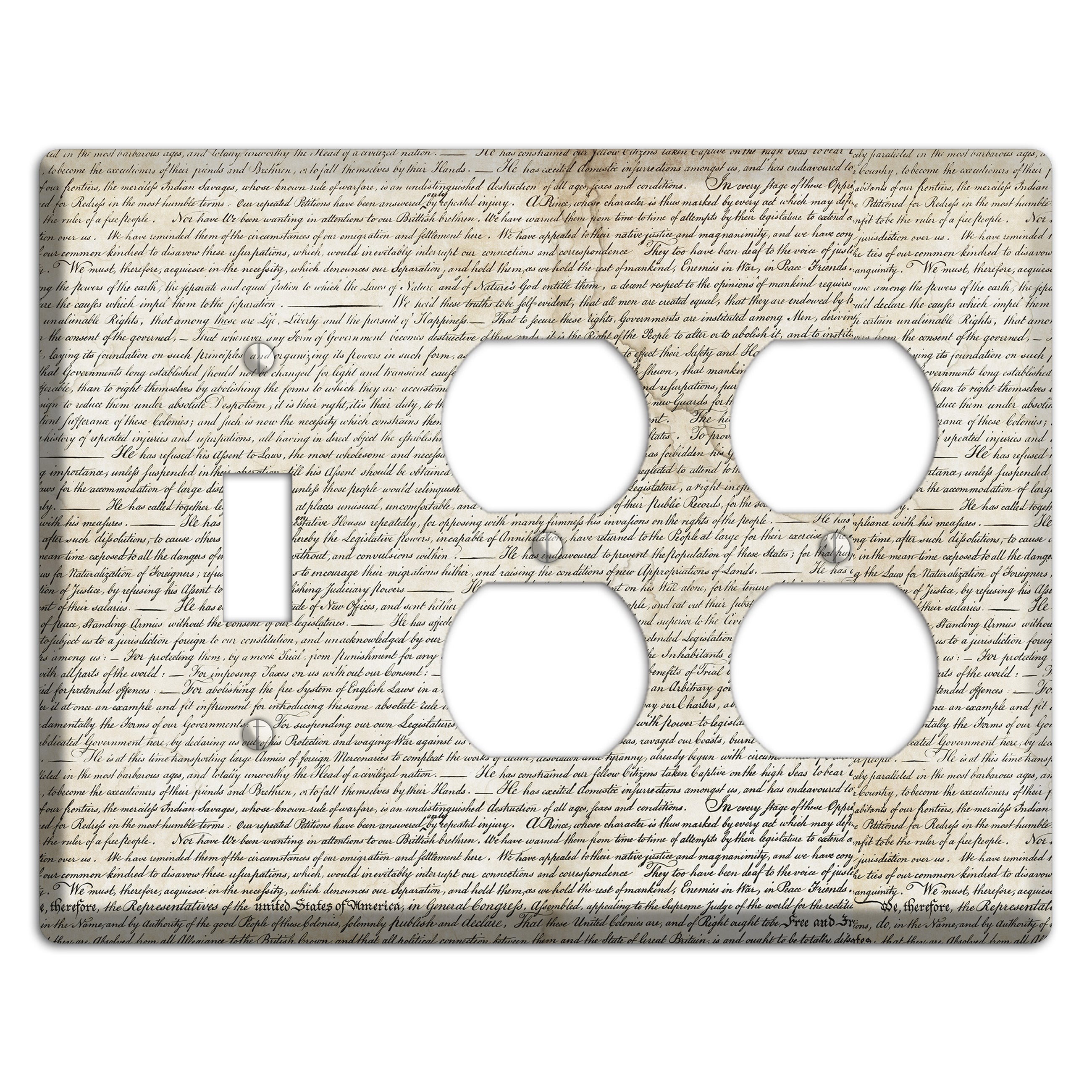 Stained Script Toggle / 2 Duplex Wallplate