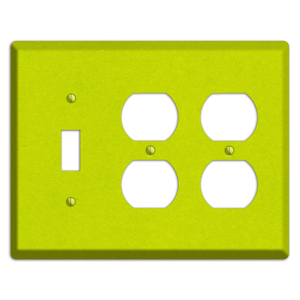 Electric Lime Kraft Toggle / 2 Duplex Wallplate