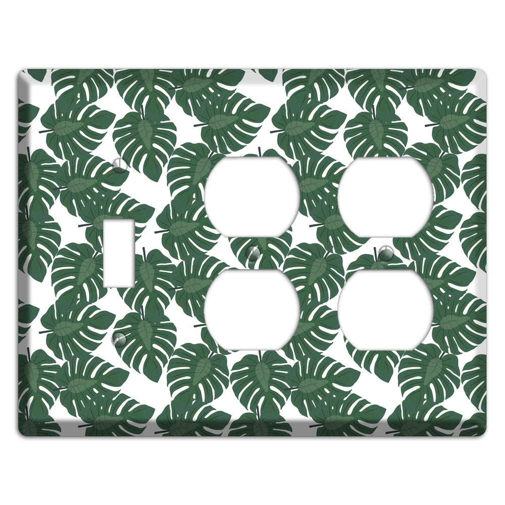 Leaves Style EE Toggle / 2 Duplex Wallplate