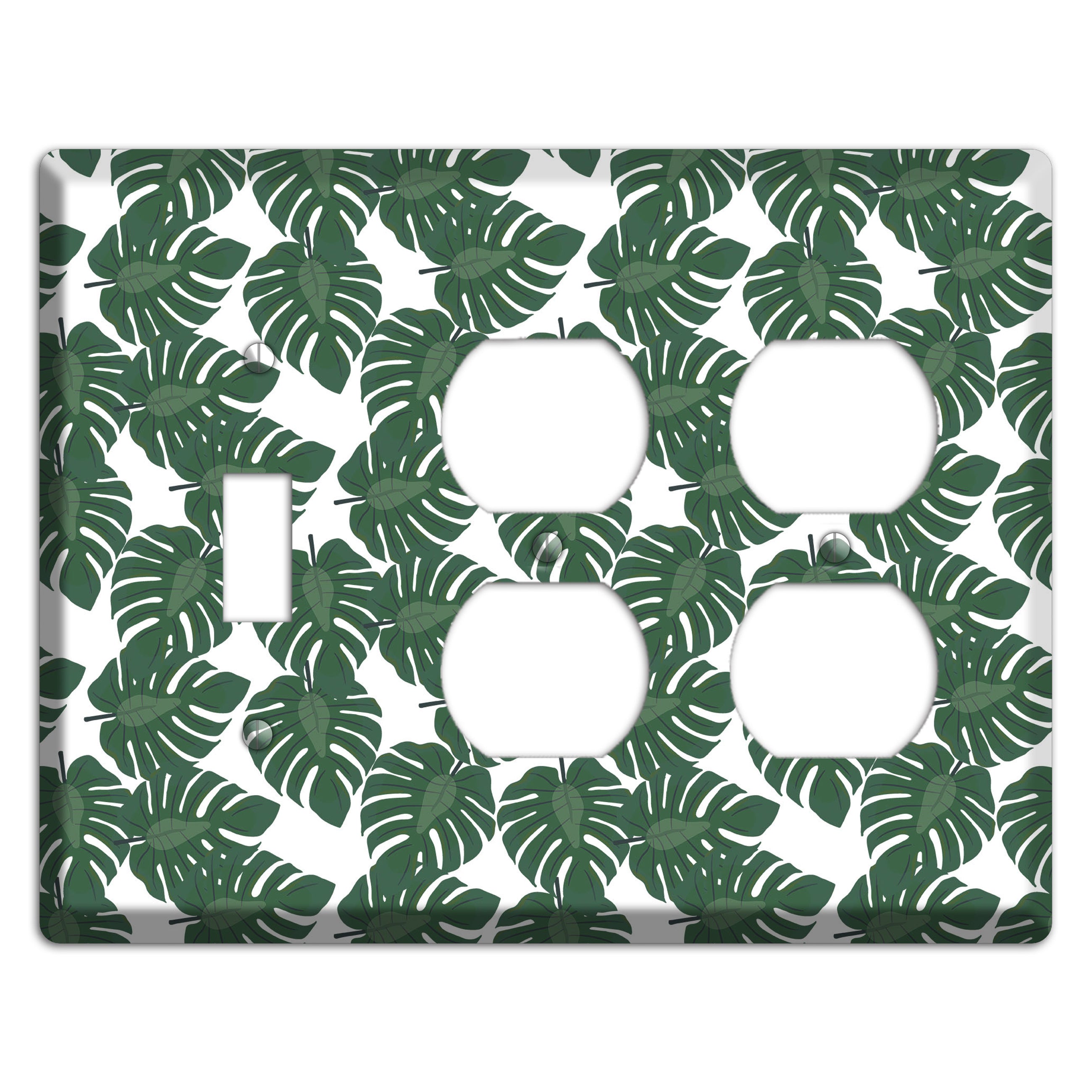 Leaves Style EE Toggle / 2 Duplex Wallplate