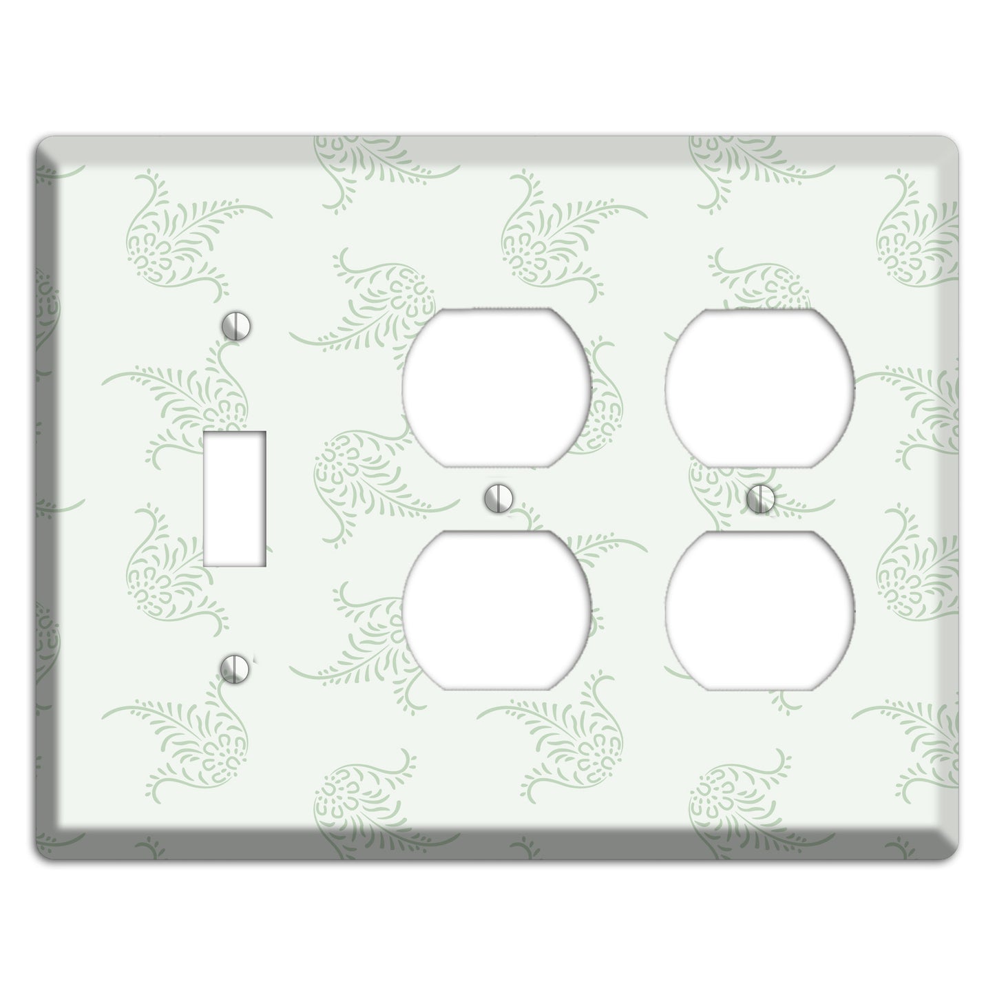 Mint Trefoil Cartouche Toggle / 2 Duplex Wallplate
