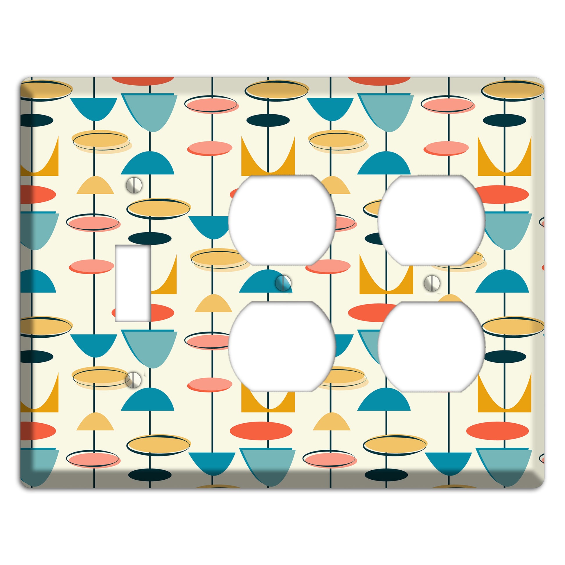 Retro Shapes Toggle / 2 Duplex Wallplate