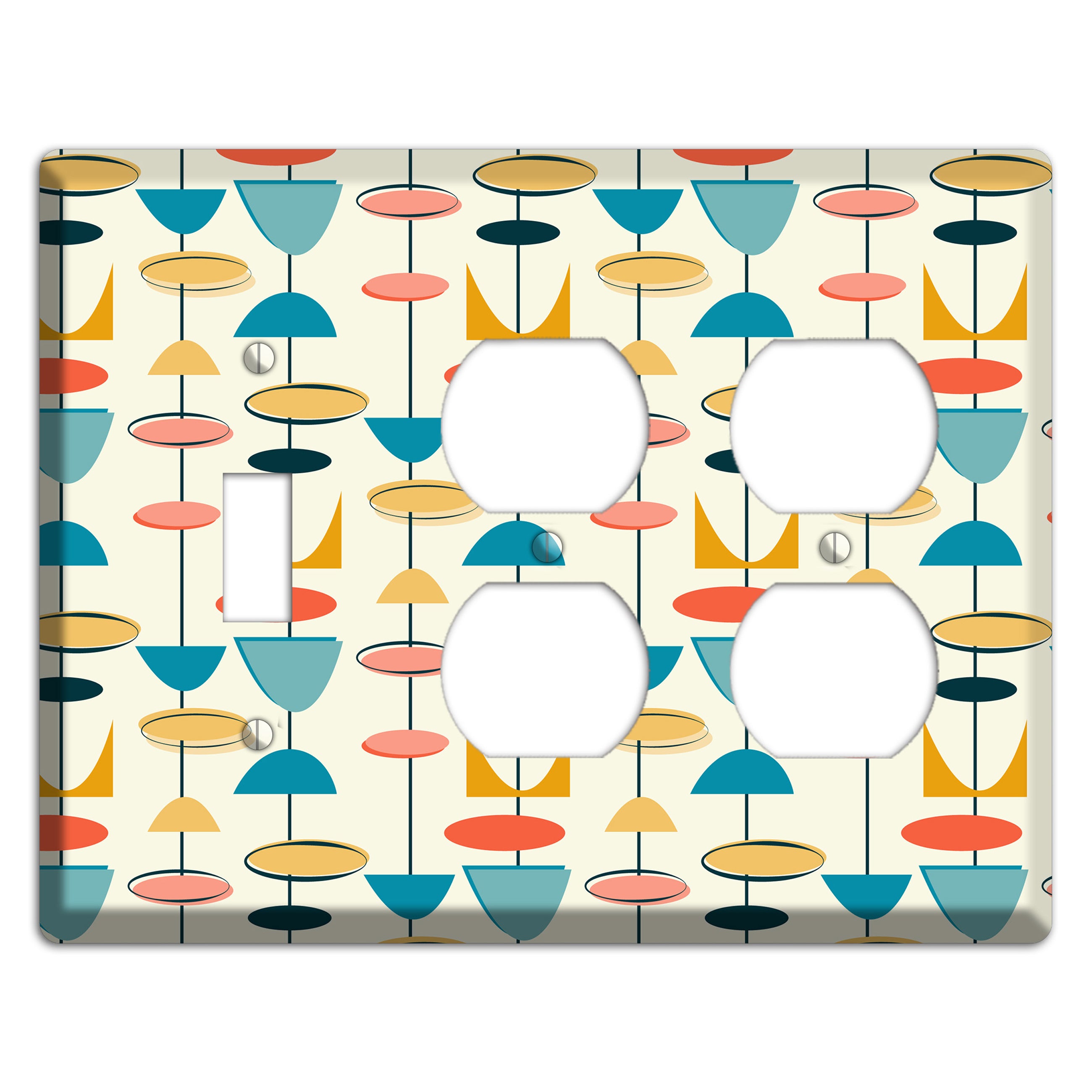 Retro Shapes Toggle / 2 Duplex Wallplate