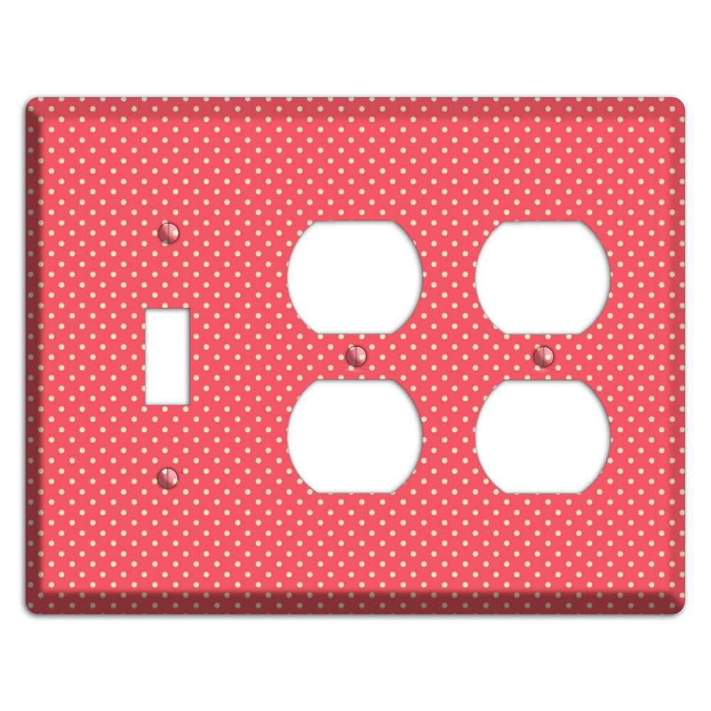 Multi Pink Tiny Polka Dots Toggle / 2 Duplex Wallplate