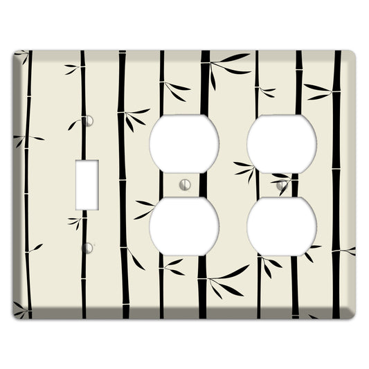 Beige Bamboo Toggle / 2 Duplex Wallplate