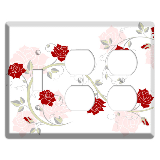 Red Rose Toggle / 2 Duplex Wallplate