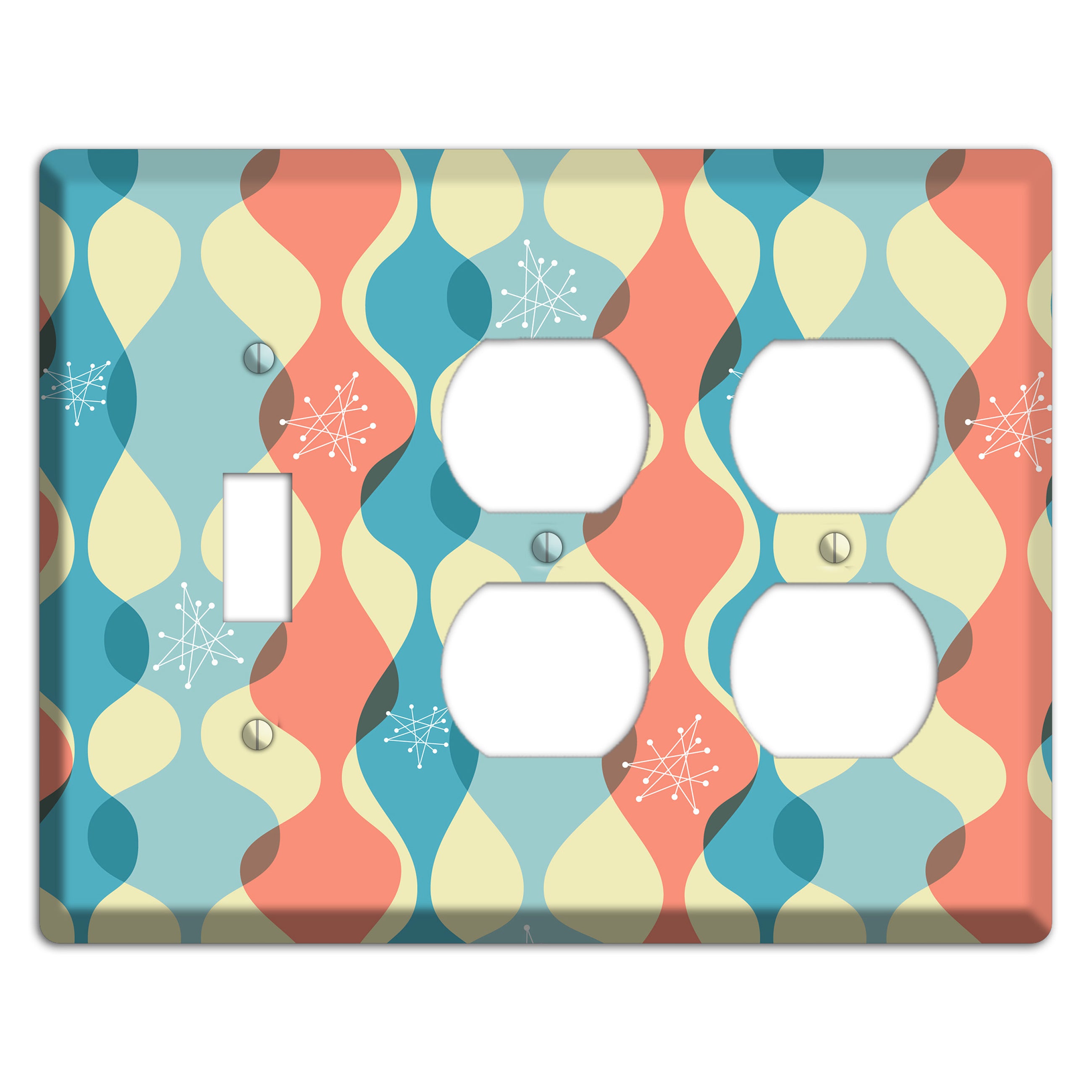 Mid Century Curves Toggle / 2 Duplex Wallplate