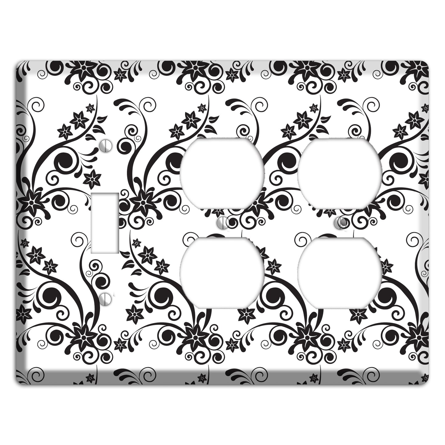 Scrolled Floral Toile Toggle / 2 Duplex Wallplate