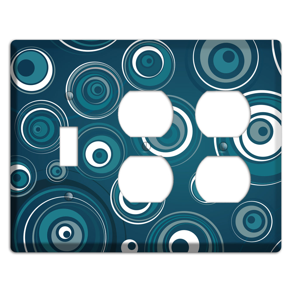 Blue Circles Toggle / 2 Duplex Wallplate