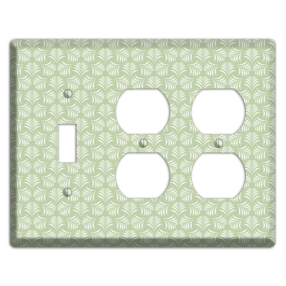 Leaves Style V Toggle / 2 Duplex Wallplate