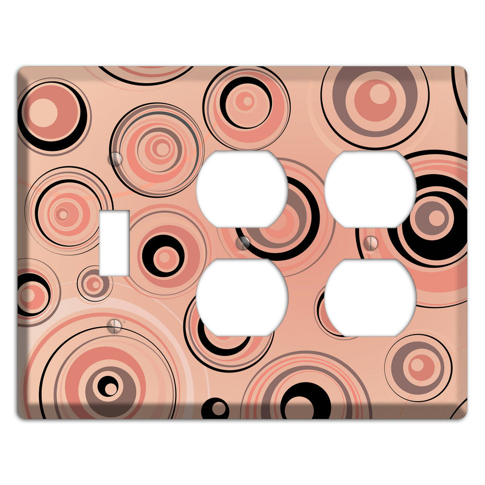 Salmon Circles Toggle / 2 Duplex Wallplate
