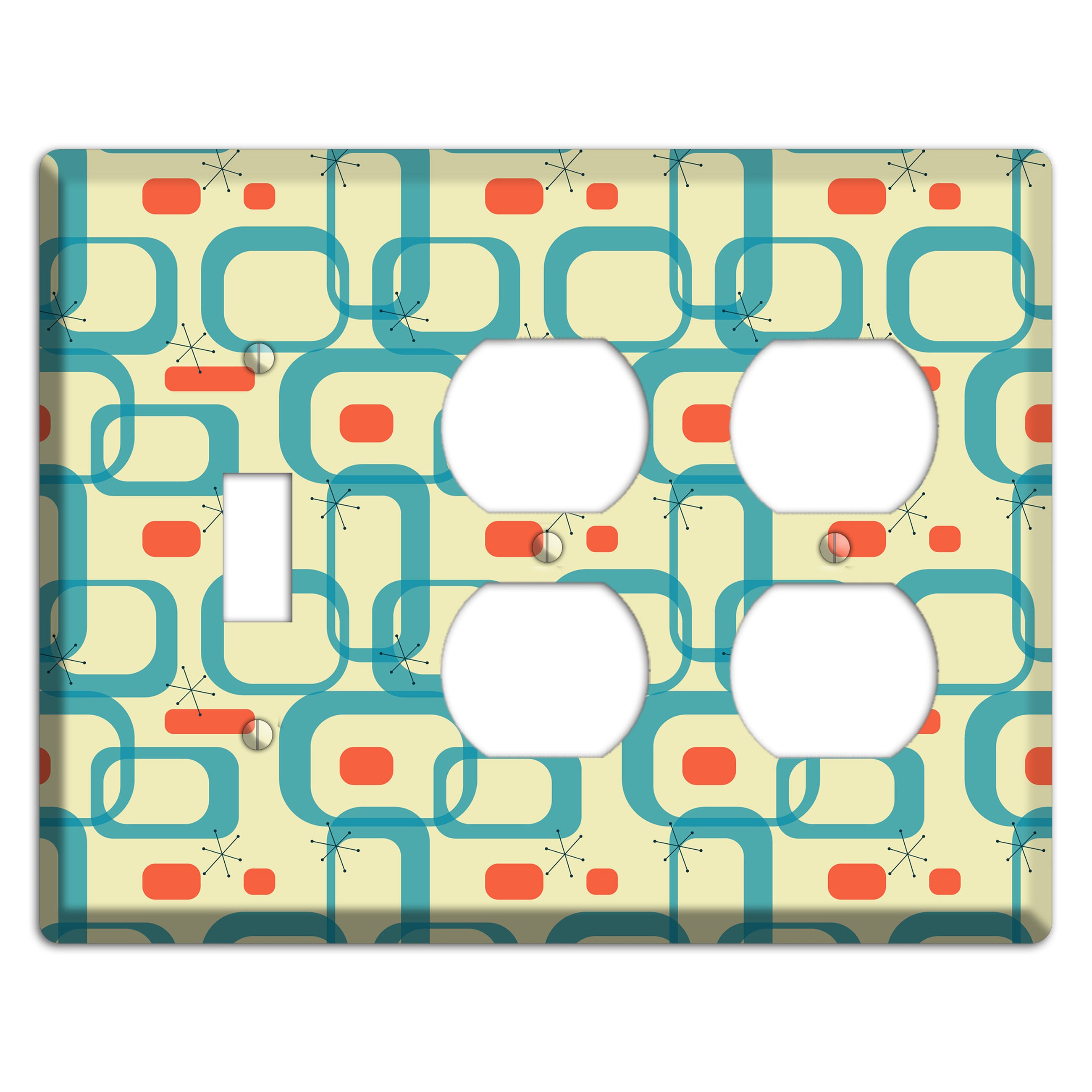 Blue and Yellow Oval Toggle / 2 Duplex Wallplate