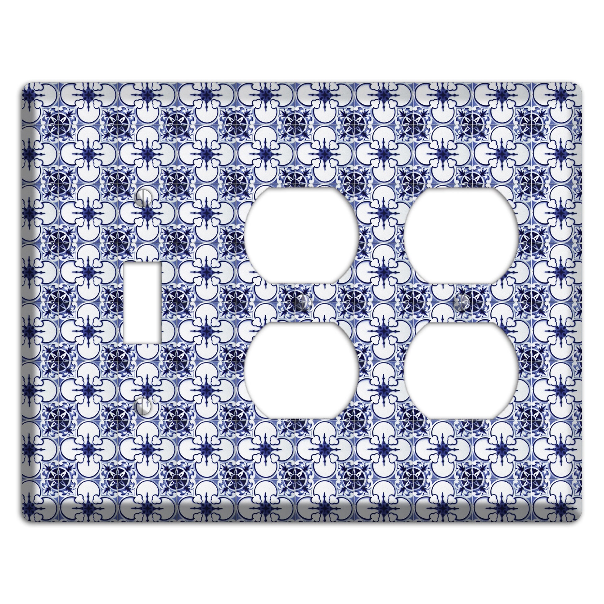 Tavira Tiles 9 Toggle / 2 Duplex Wallplate