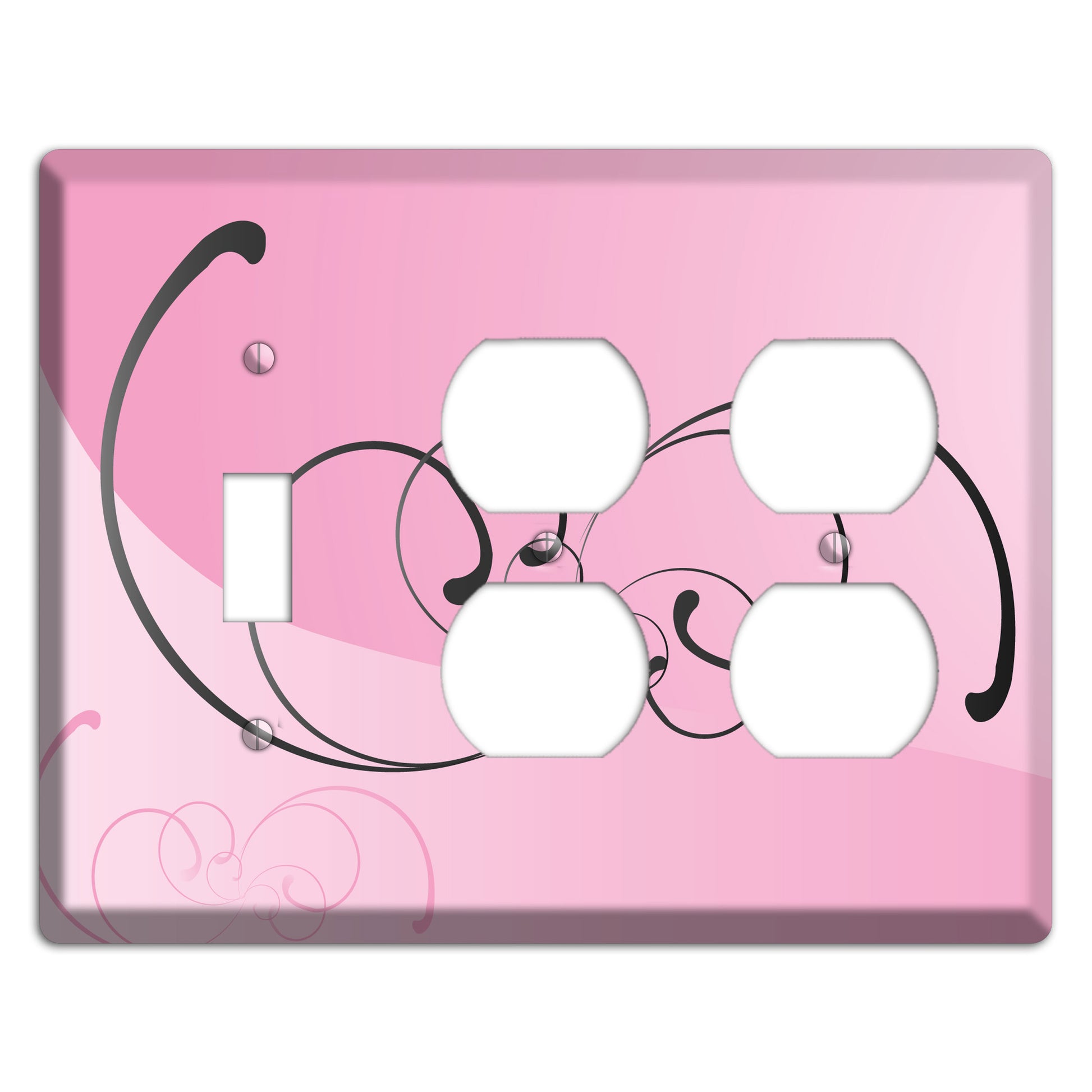 Pink Swoop Toggle / 2 Duplex Wallplate
