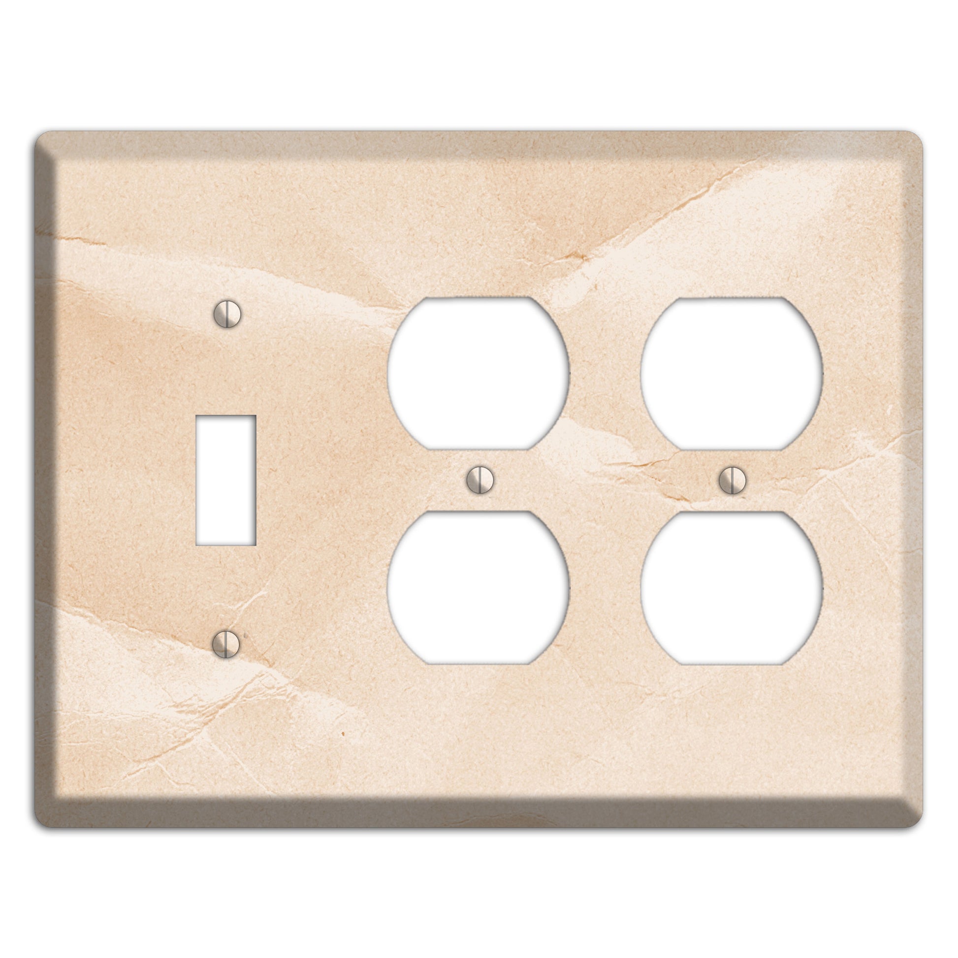 Almond Neutral Texture Toggle / 2 Duplex Wallplate