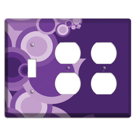 Purple Circles Toggle / 2 Duplex Wallplate