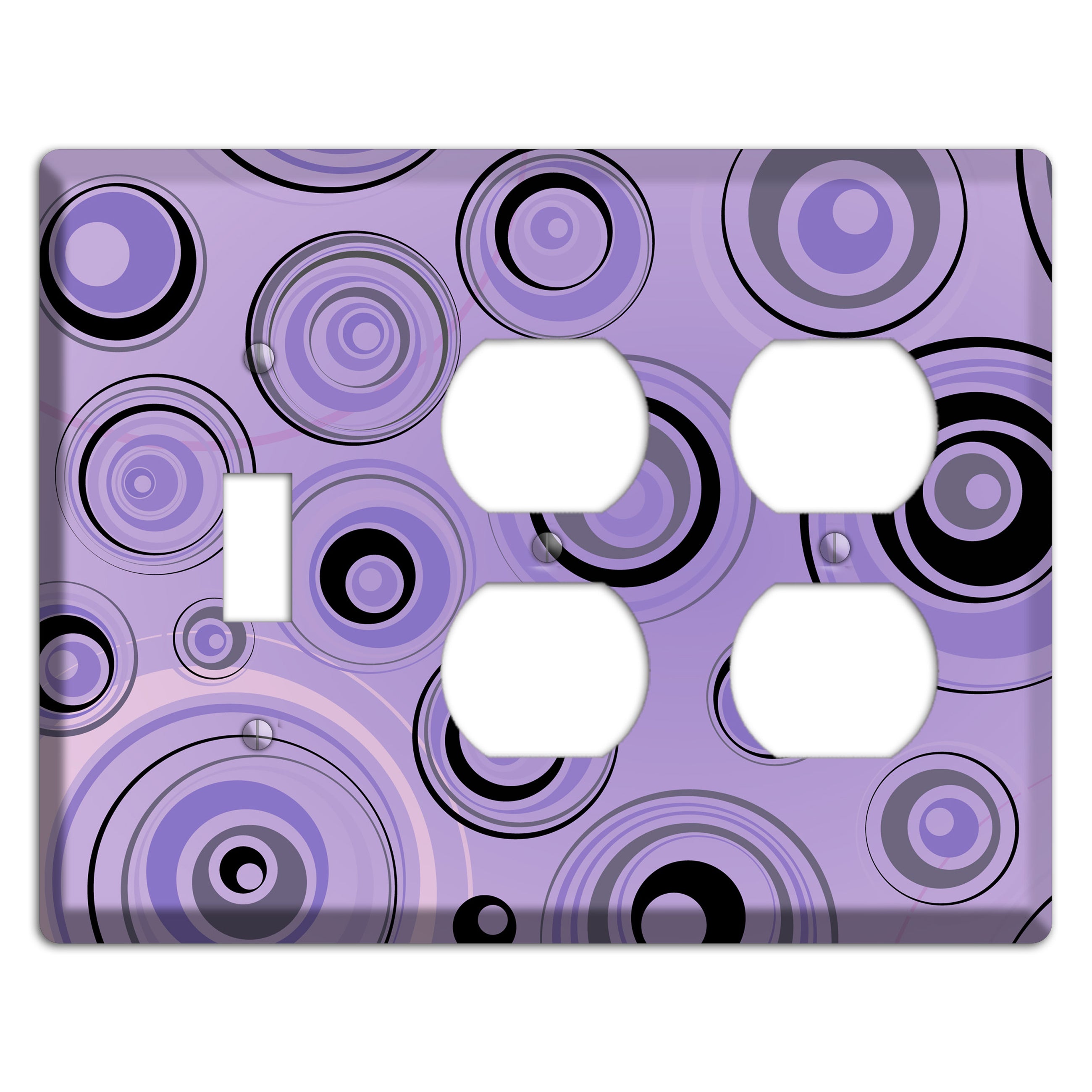 Lavender Circles Toggle / 2 Duplex Wallplate