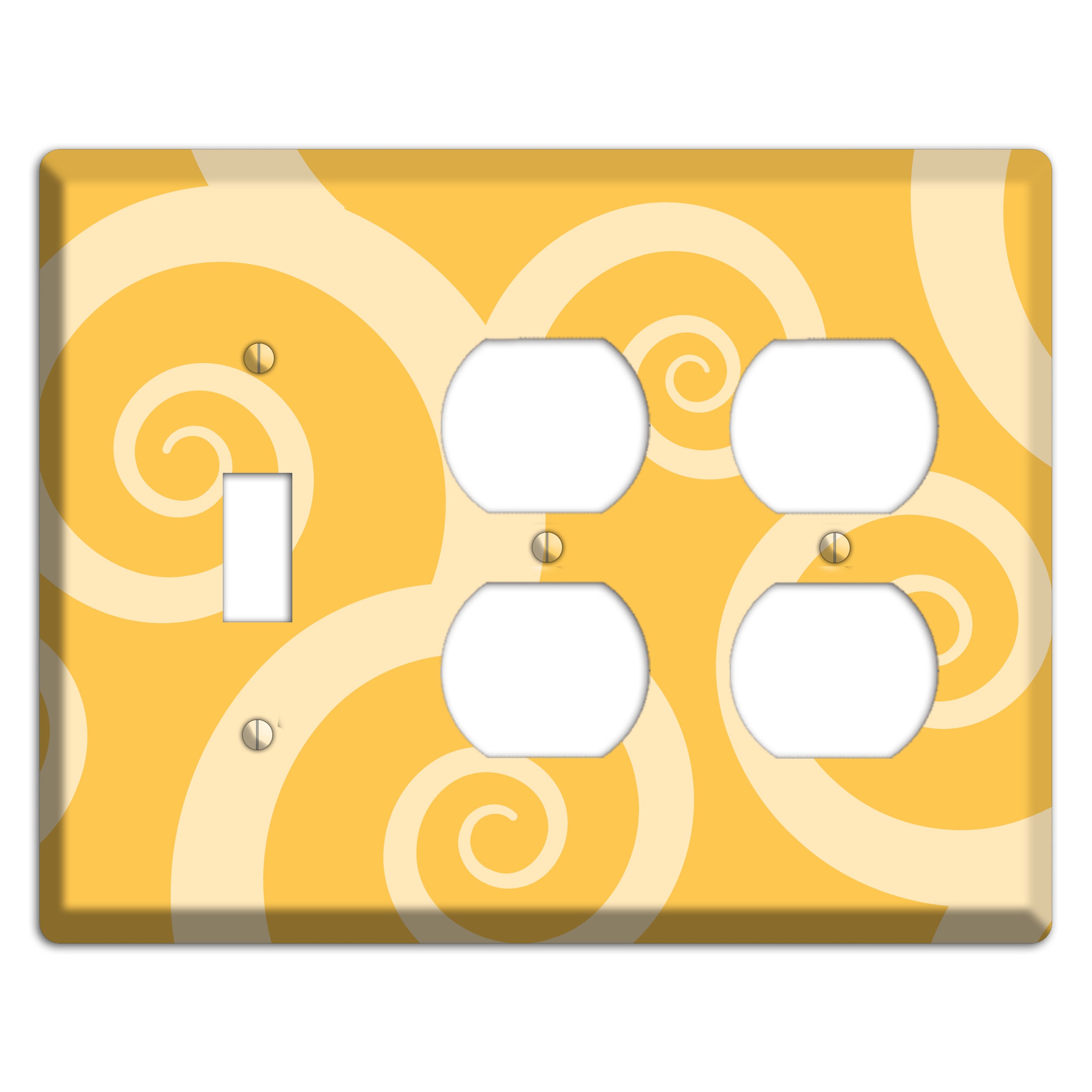 Yellow Tones Large Swirl Toggle / 2 Duplex Wallplate