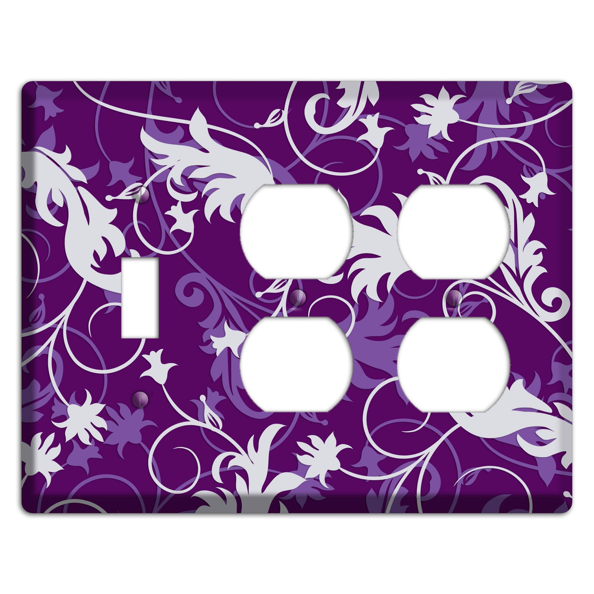Purple Victorian Toggle / 2 Duplex Wallplate