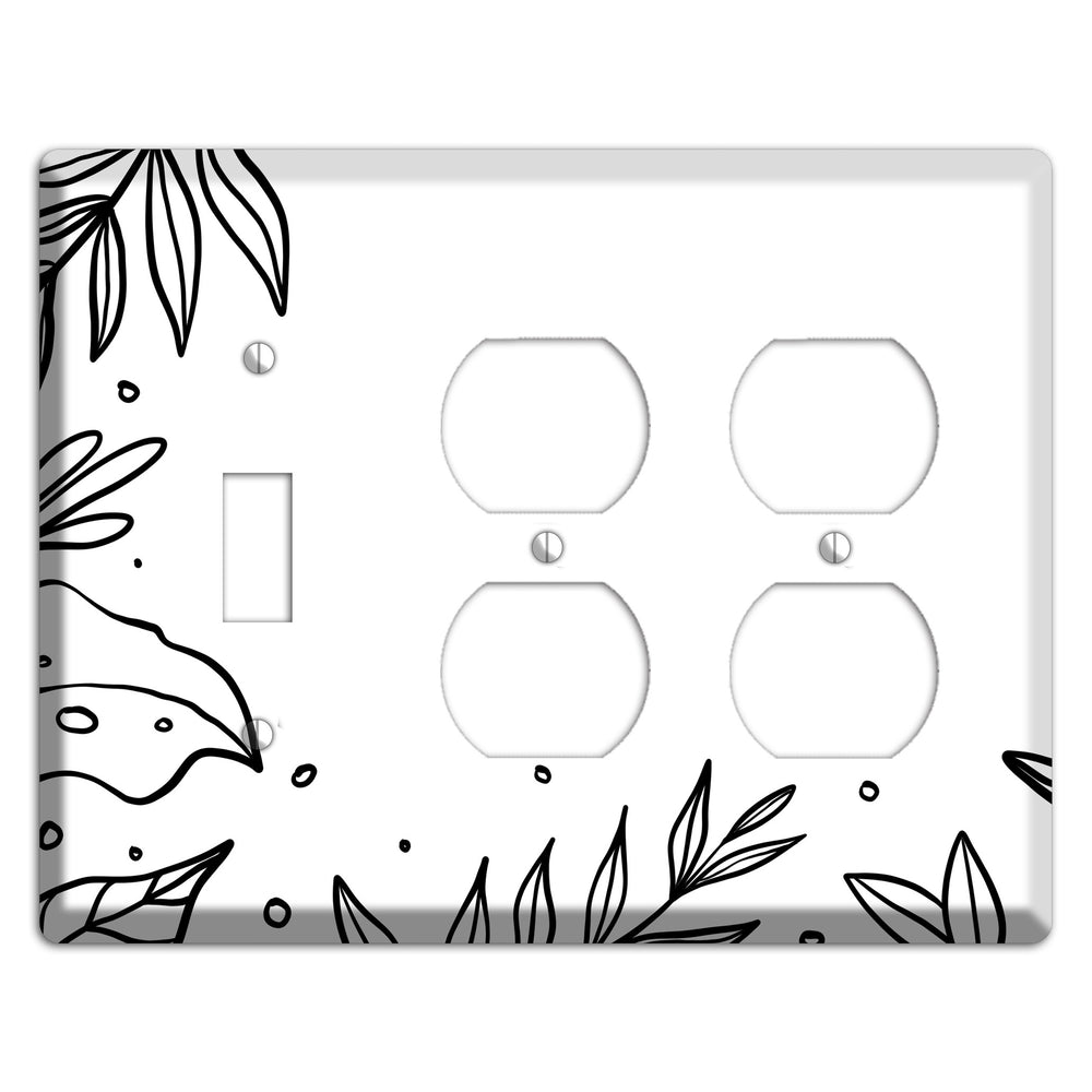 Hand-Drawn Floral 14 Toggle / 2 Duplex Wallplate