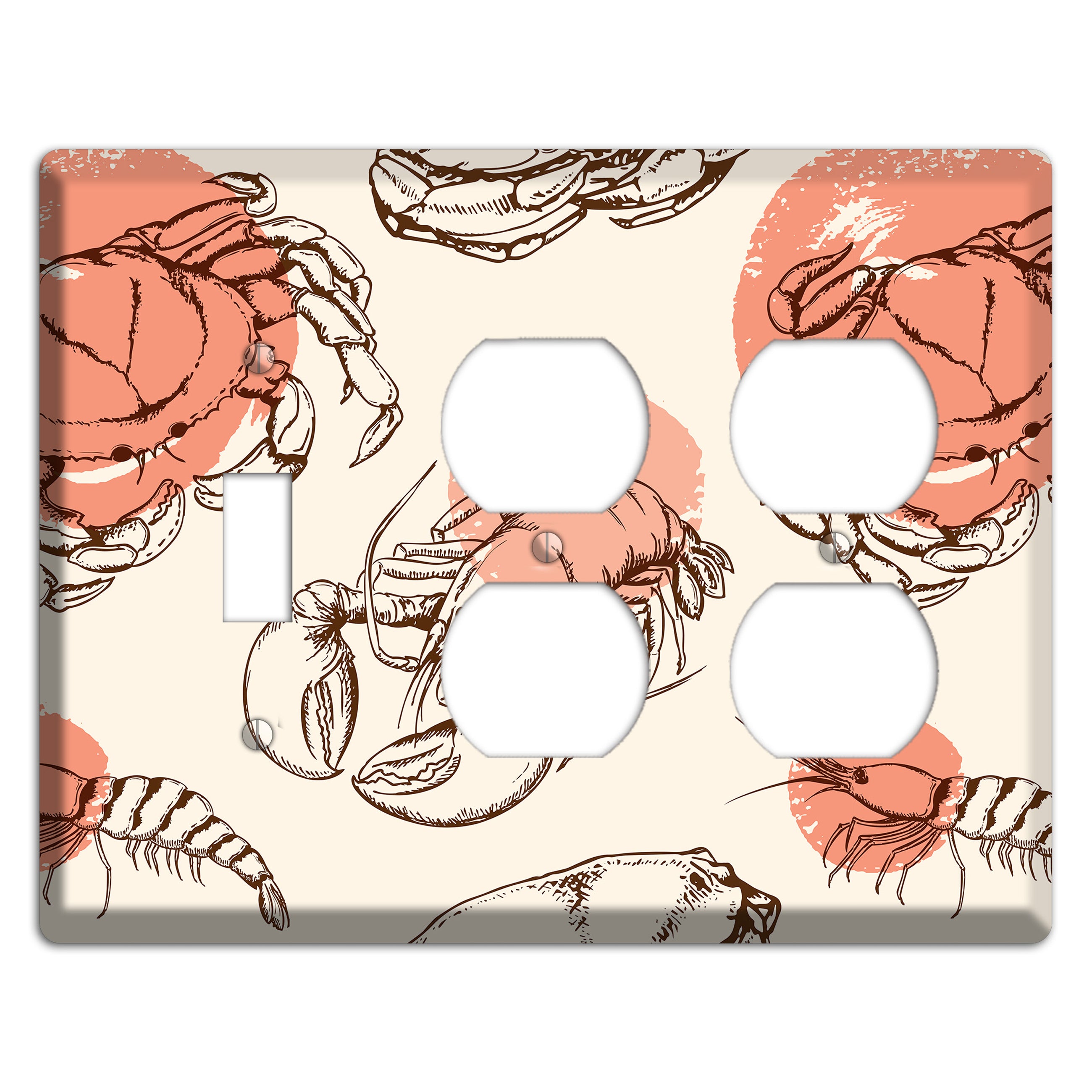Red Crab Toggle / 2 Duplex Wallplate