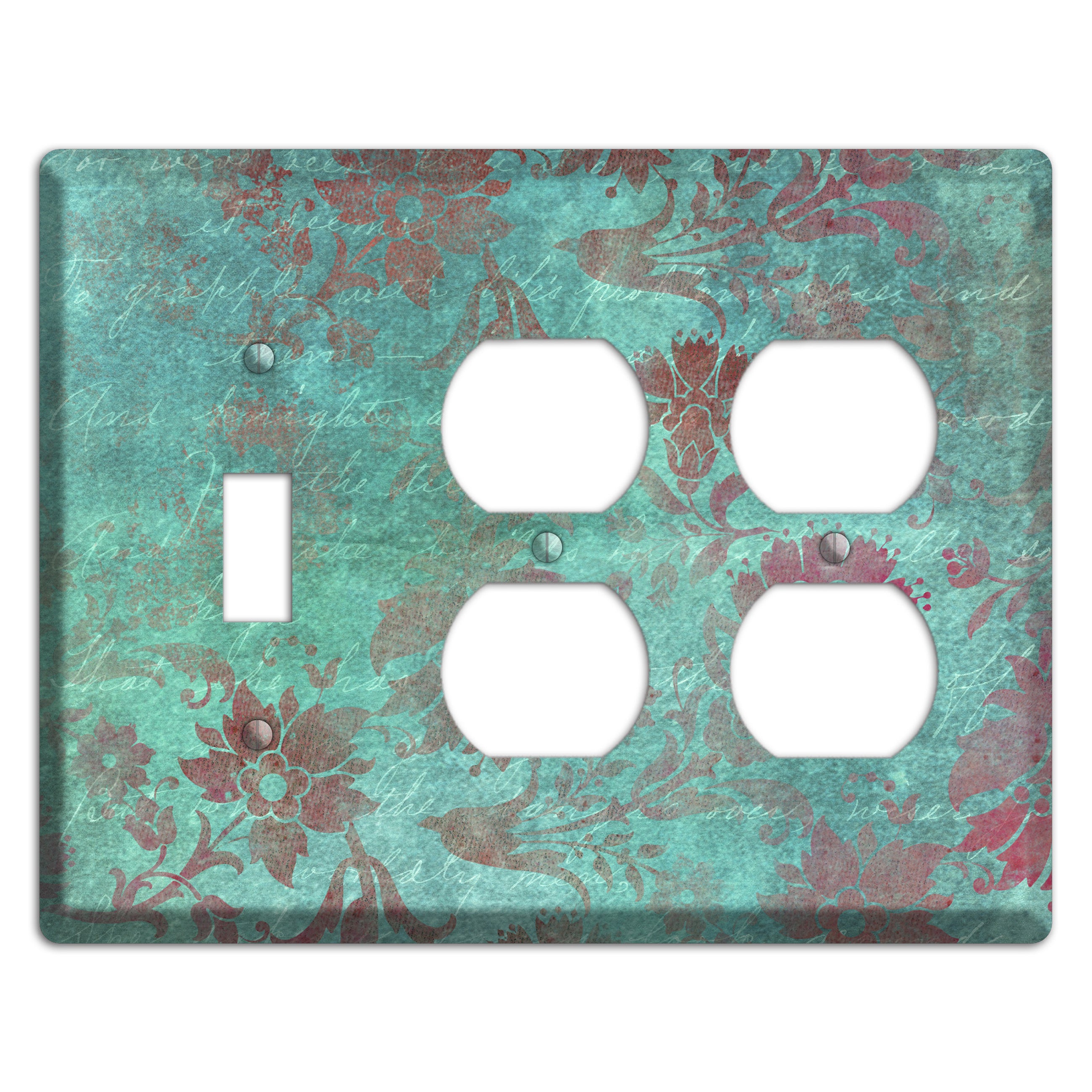 Sea Nymph Whimsical Damask Toggle / 2 Duplex Wallplate