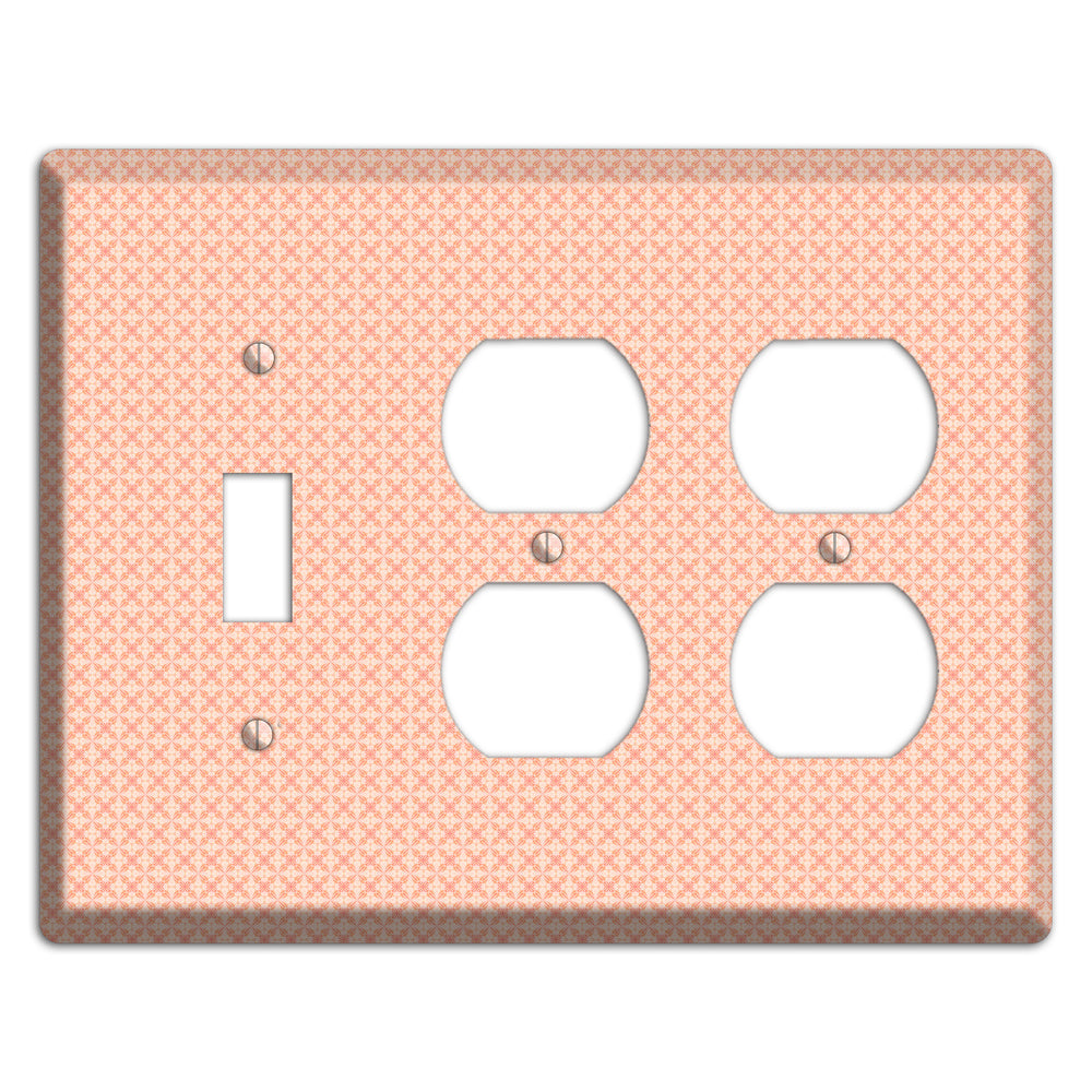 Peach Quatrefoil Toggle / 2 Duplex Wallplate