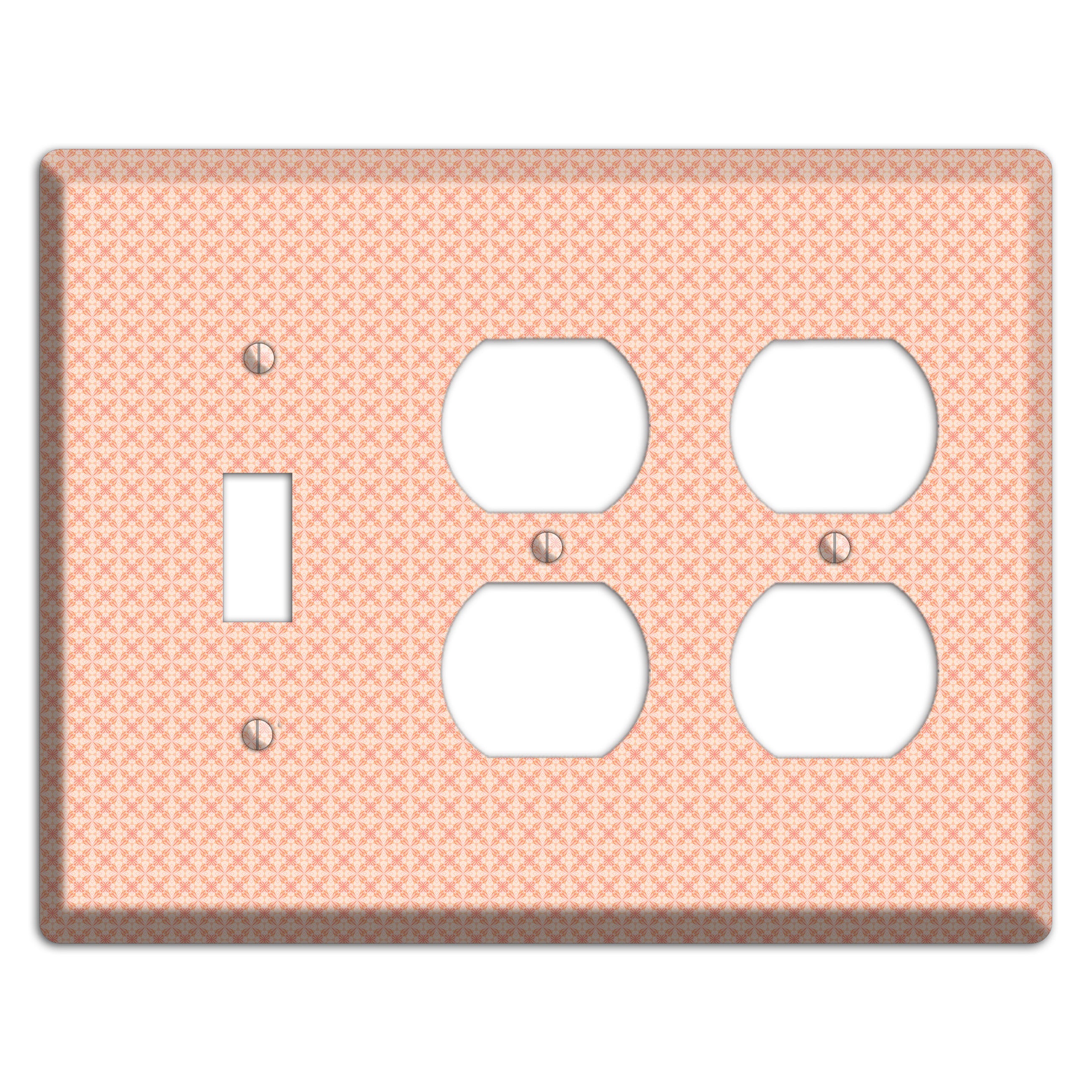 Peach Quatrefoil Toggle / 2 Duplex Wallplate