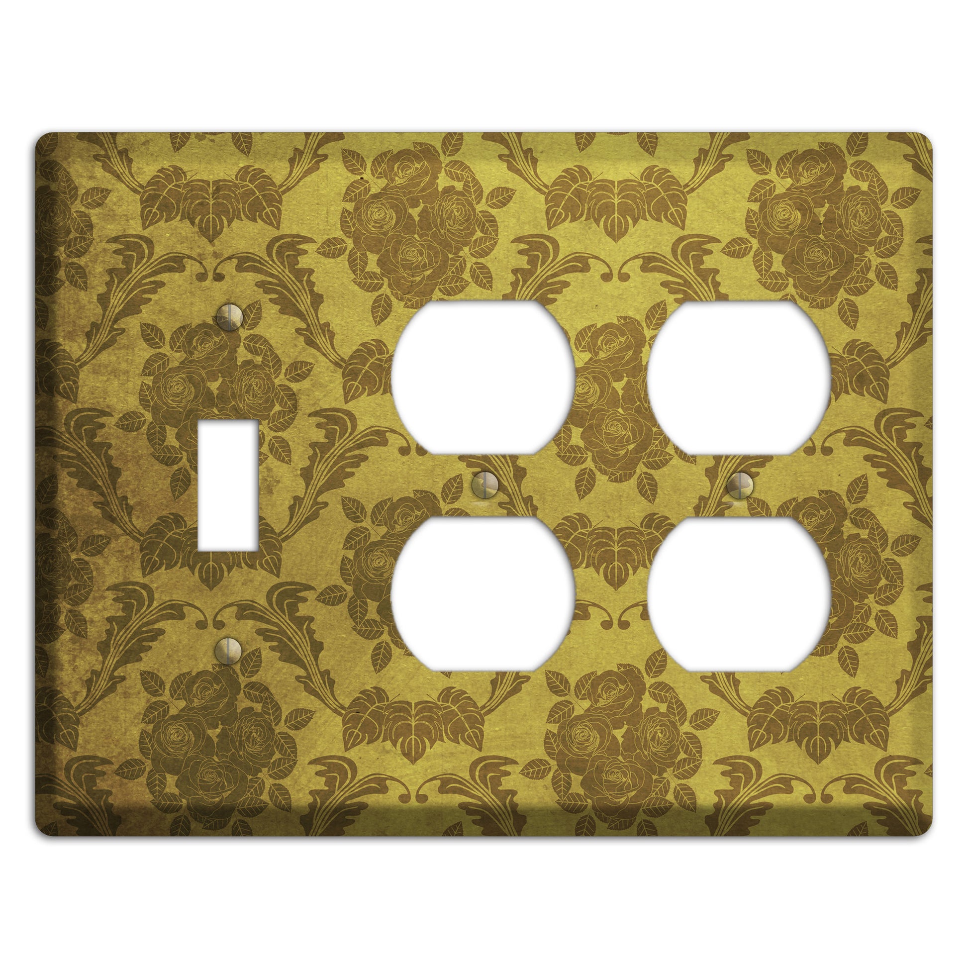 Pesto Vintage Rose Damask Toggle / 2 Duplex Wallplate