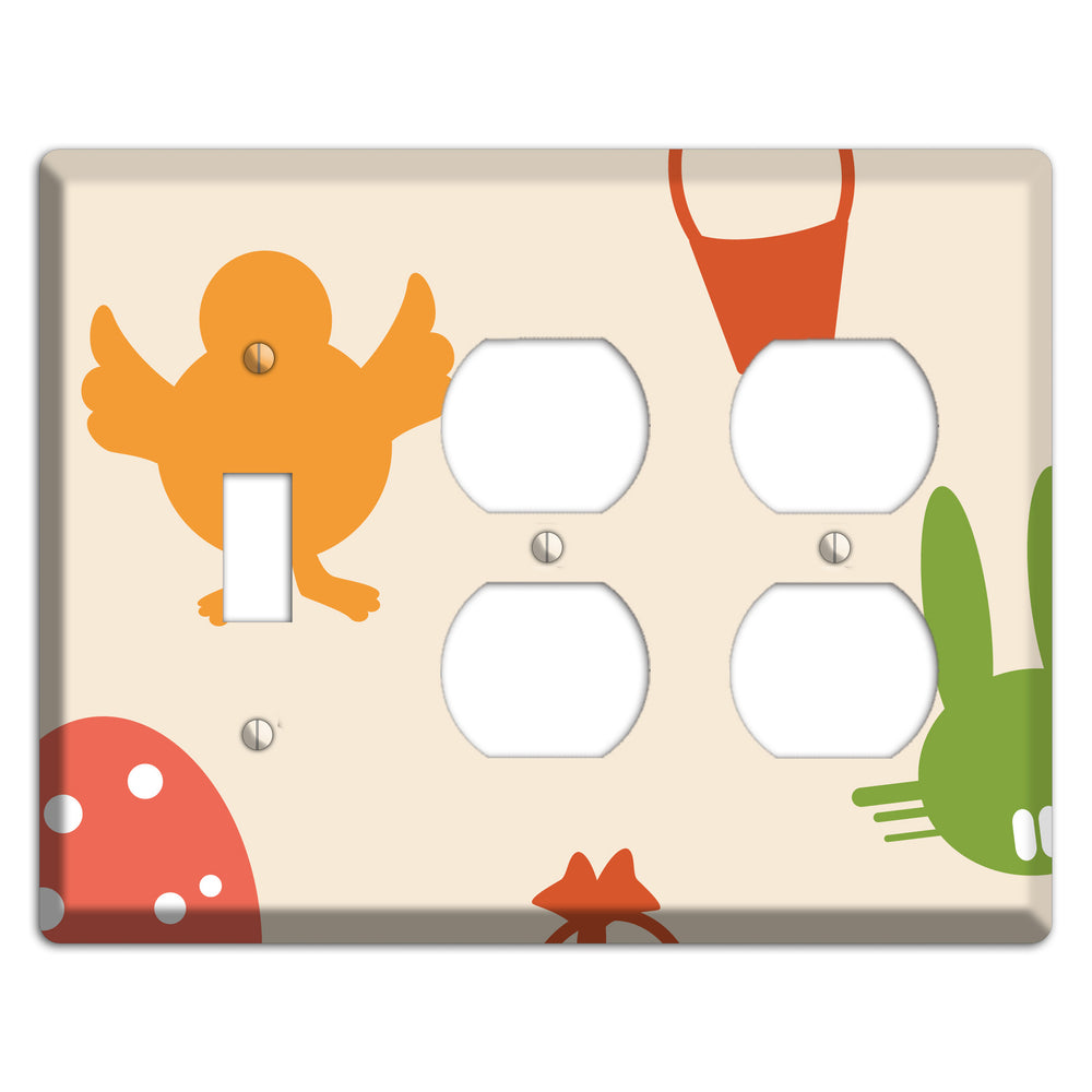Yellow Chick Toggle / 2 Duplex Wallplate