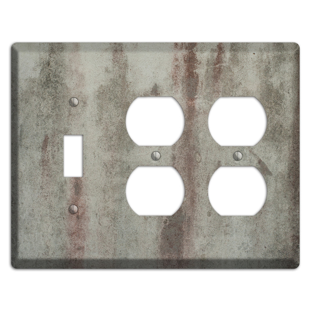 Old Concrete 15 Toggle / 2 Duplex Wallplate