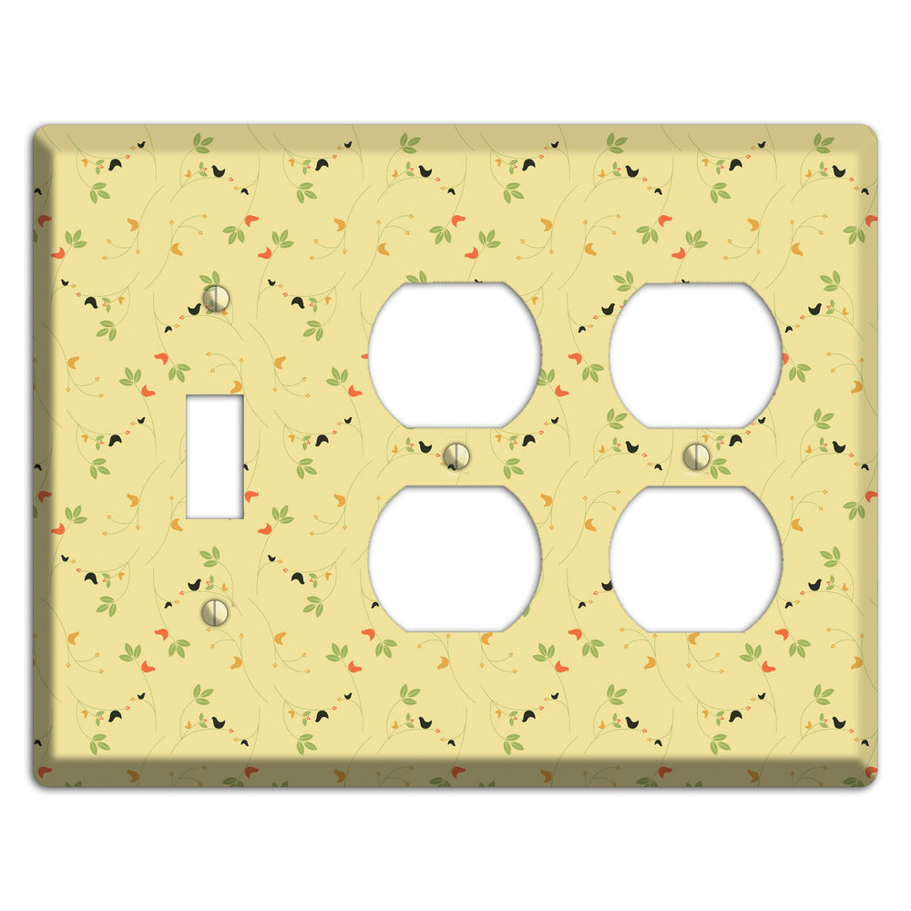 Tiny Yellow Flowers Toggle / 2 Duplex Wallplate