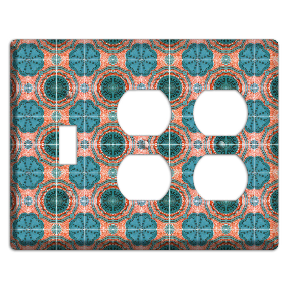 Tavira Tiles 3 Toggle / 2 Duplex Wallplate