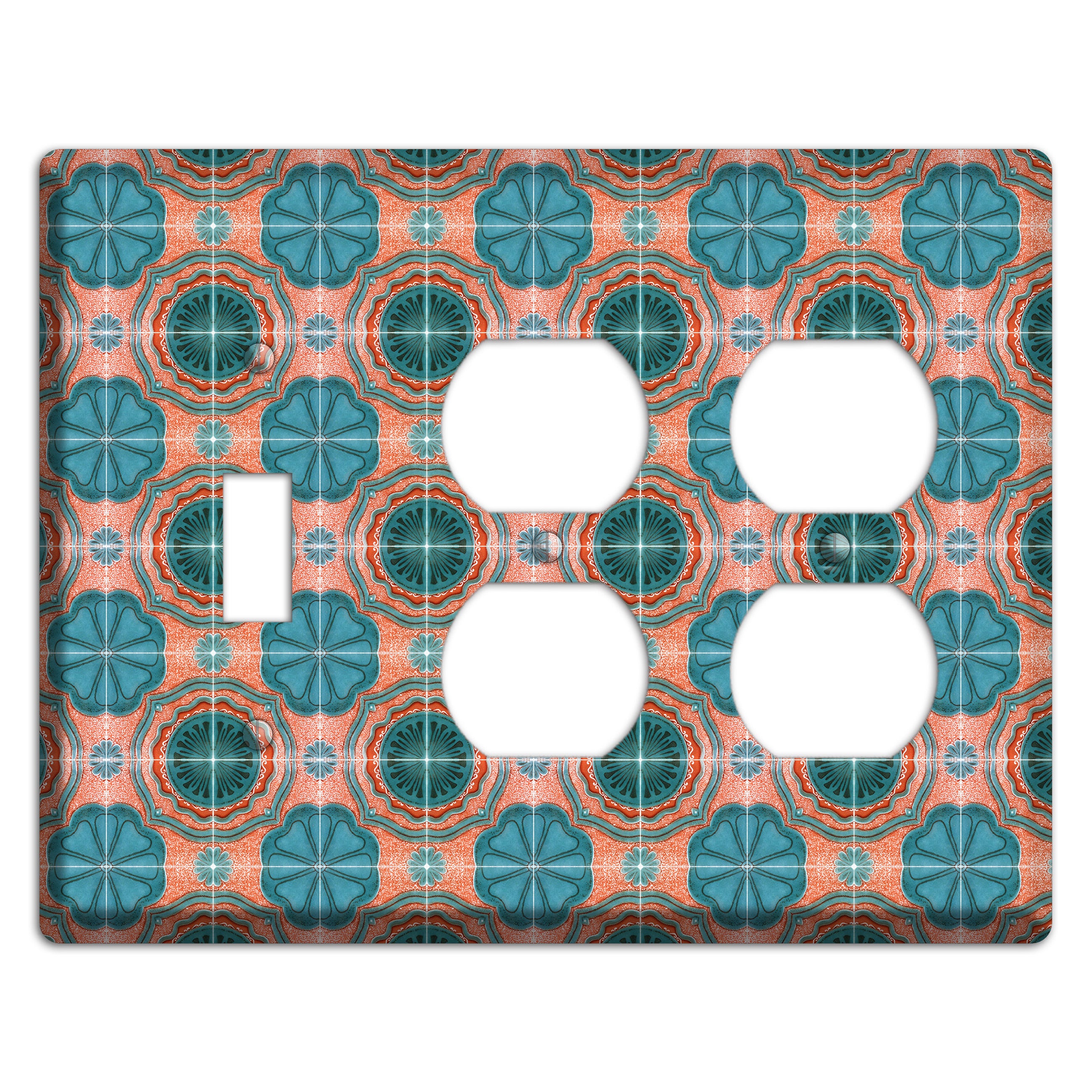 Tavira Tiles 3 Toggle / 2 Duplex Wallplate